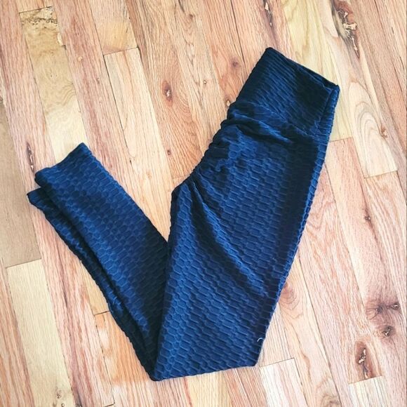 LA Society Booty Lifter Rouched Butt Leggings Medium - Picture 1 of 5